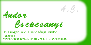 andor csepcsanyi business card